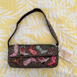 Cowgirl Boots Beaded Bag